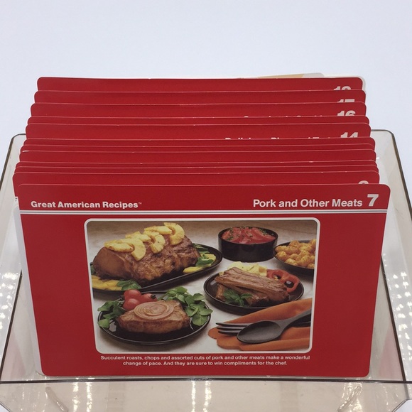 Vintage Great American Recipes Cards in Plastic Storage Box - Picture 8 of 16